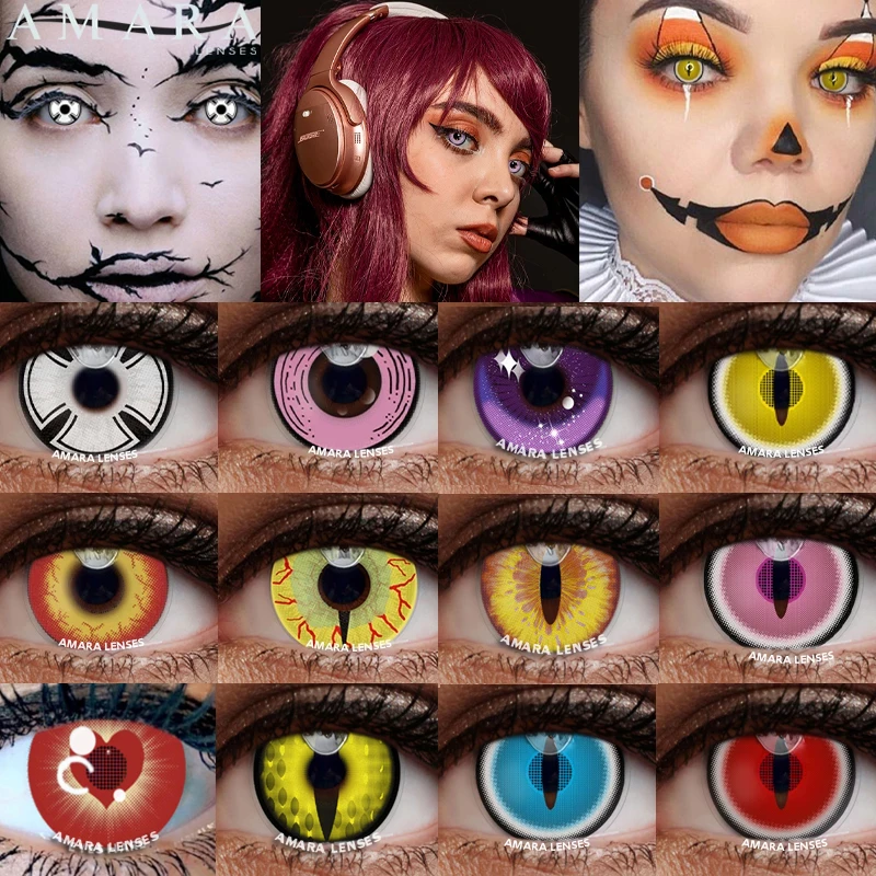 AMARA lentillas de colores para ojos, lentes de contacto para Halloween