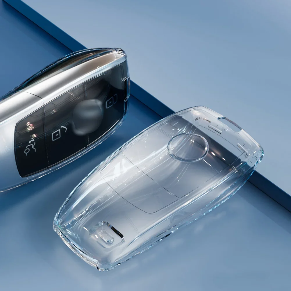 Transparent TPU Car Key Case Cover for Mercedes Benz Key Shell Protector