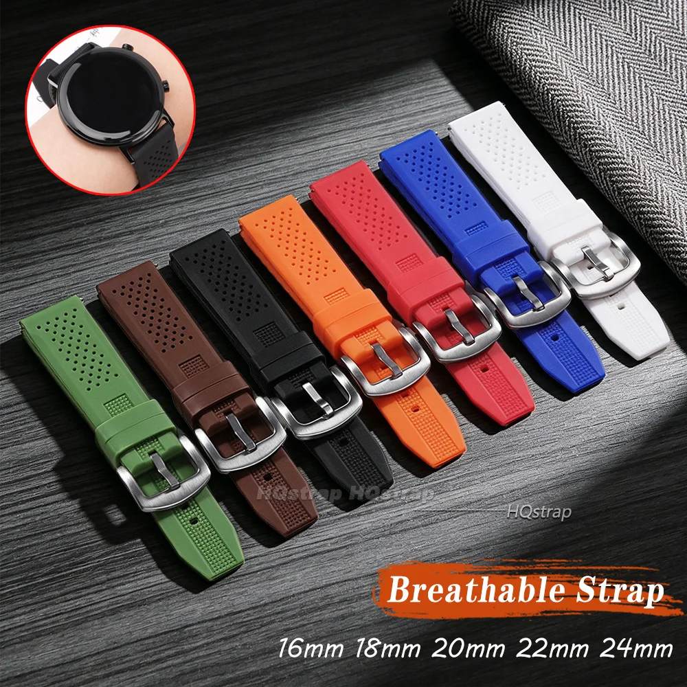 Breathable Silicone Quick Release Watch Strap - Soft Rubber Wristband Accessories