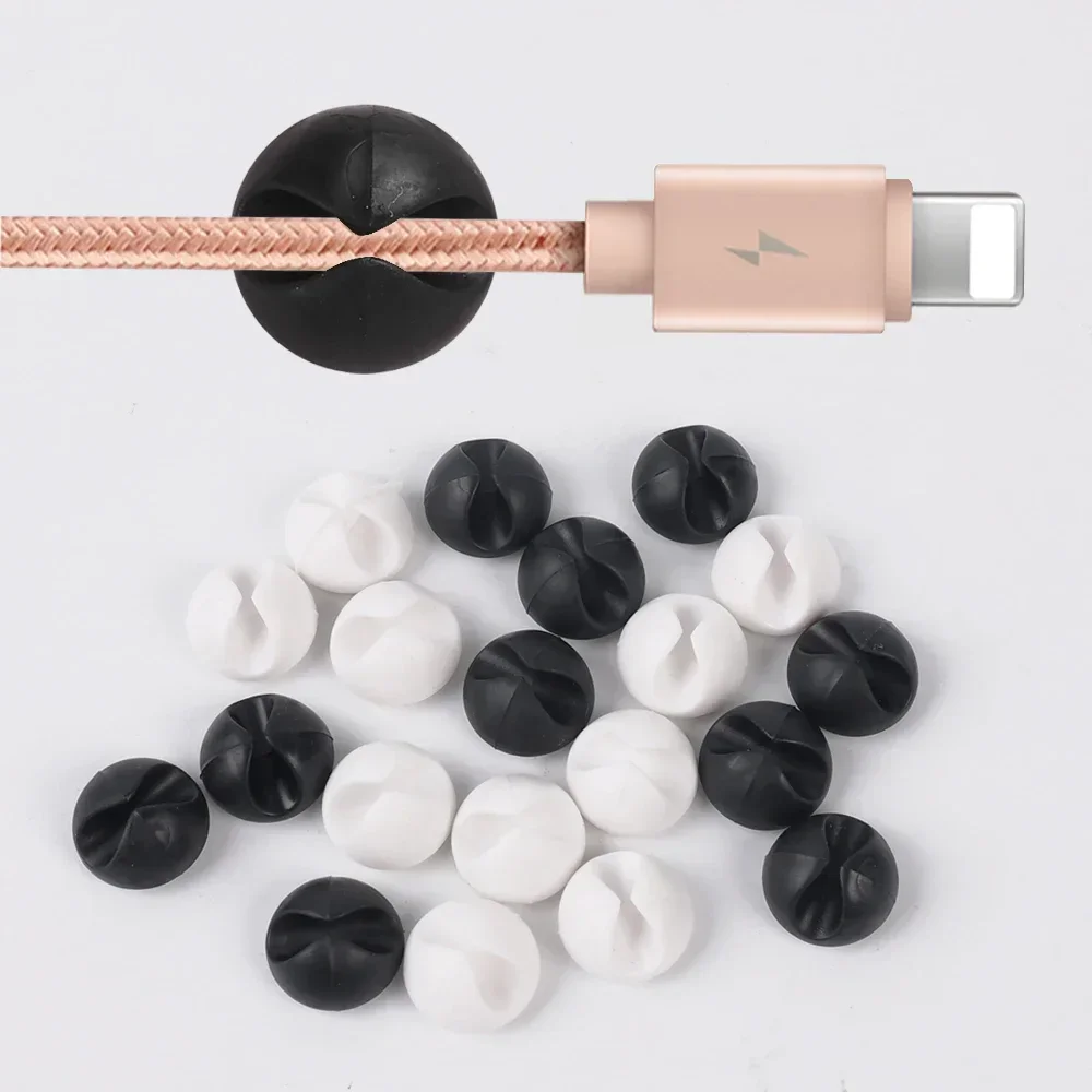 Silicone Winder Headphone Landline Cable Clip Office Desk Tidy Organiser USB Charger Cord Holder For Driving Recorder Wire cable organizer cable management bracket
