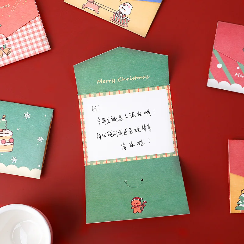 Merry Christmas Greeting Cards Envelope Xmas Gifts Card DIY Folding Paper Card Invitations New Year Cards birthday greeting cards