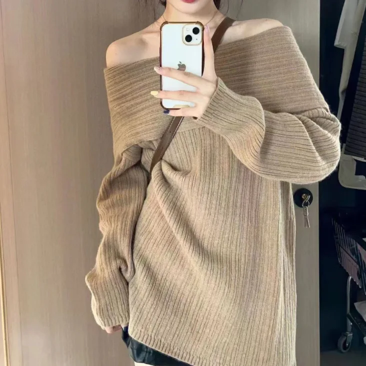 Women Long Sleeve Knitted Sweater for Autumn Winter