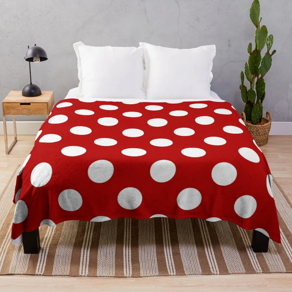 

Red And White Polka Dots Throw Blanket Decorative Blanket Blankets For Sofa