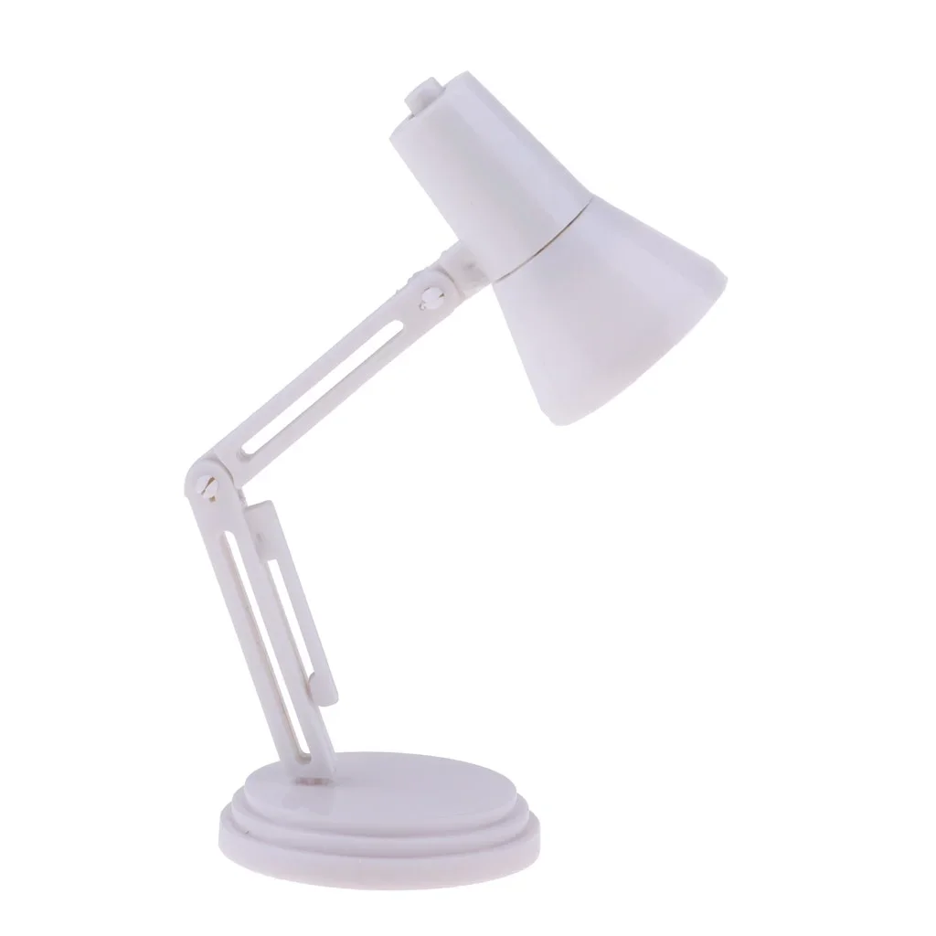 2PCS1/6 Scale White LED Desk Lamp Model Furniture for Hot Toys BJD Dollhouse Accessory Kids Pretend Play Toy 2