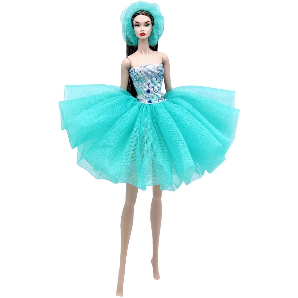 NK Official 1 Pcs Blue Lace Fashion Dress For Barbie Doll Toys Clothes nk-official-1-pcs-blue-lace-fashion-dress-for-barbie-doll-toys-clothes