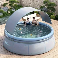 Piscine gonflable extérieure Durable PVC renforcé à 3 couches capacité de 1200 gallons, peut accueillir jusqu'à 3 personnes 1
