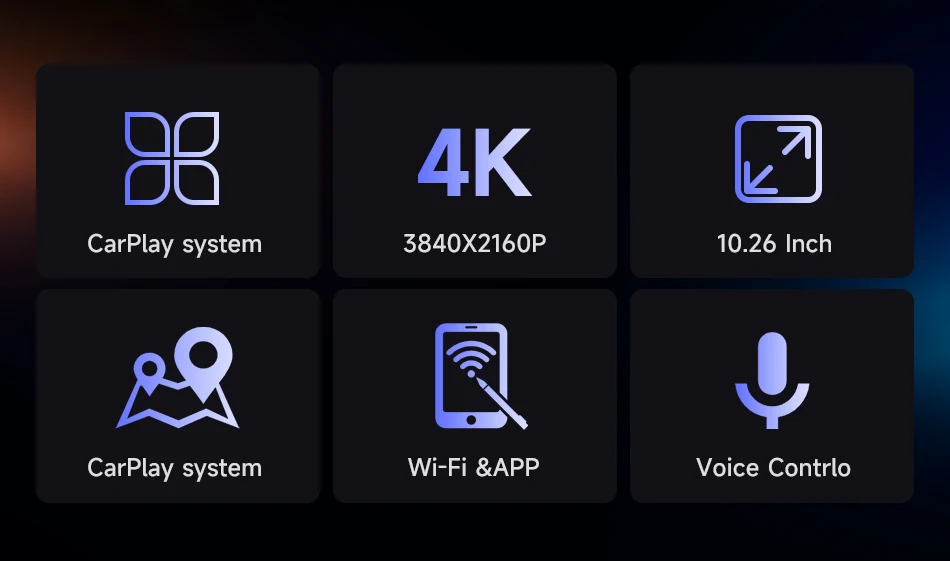 Description Picture 6 of itemJMCQ 10.26" Car Display 4K & 1080P Dual Lens DVR Video Recorder Wireless Carplay And Android Auto 3840*2160P Portable Head Unit