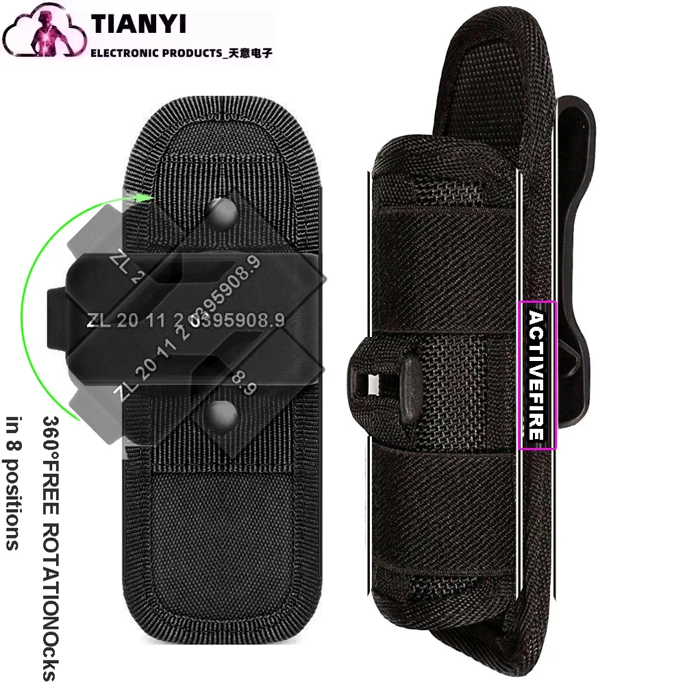 Flashlight Holster Stretchy Nylon LED Flashlight Holster for Duty Belt Carry Case Holder 360 Degree Rotatable Clip flashlight holster,flashlight holder