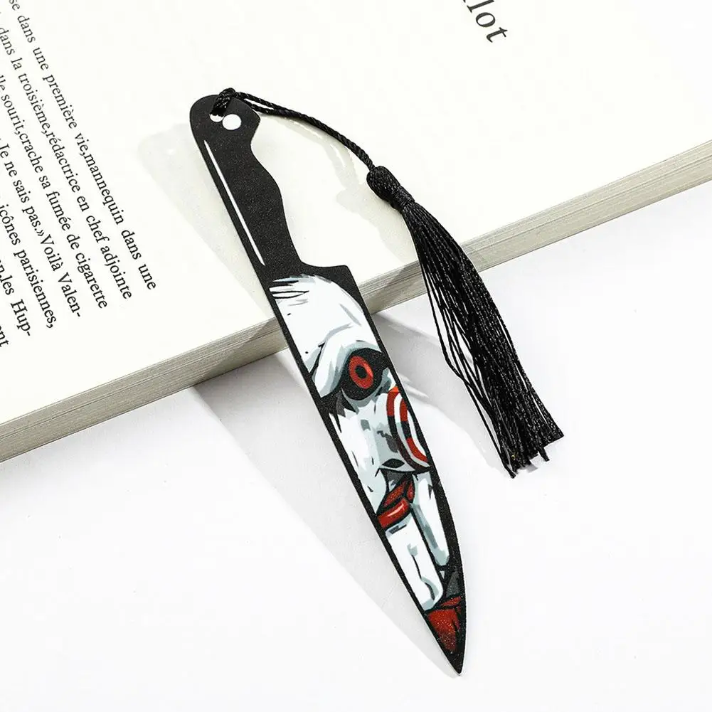 Bookmarks stationery supplies acrylic bookmark anime horror killer bookmarks series acrylic for book lovers reading markers Halloween dagger face ghost bookmark