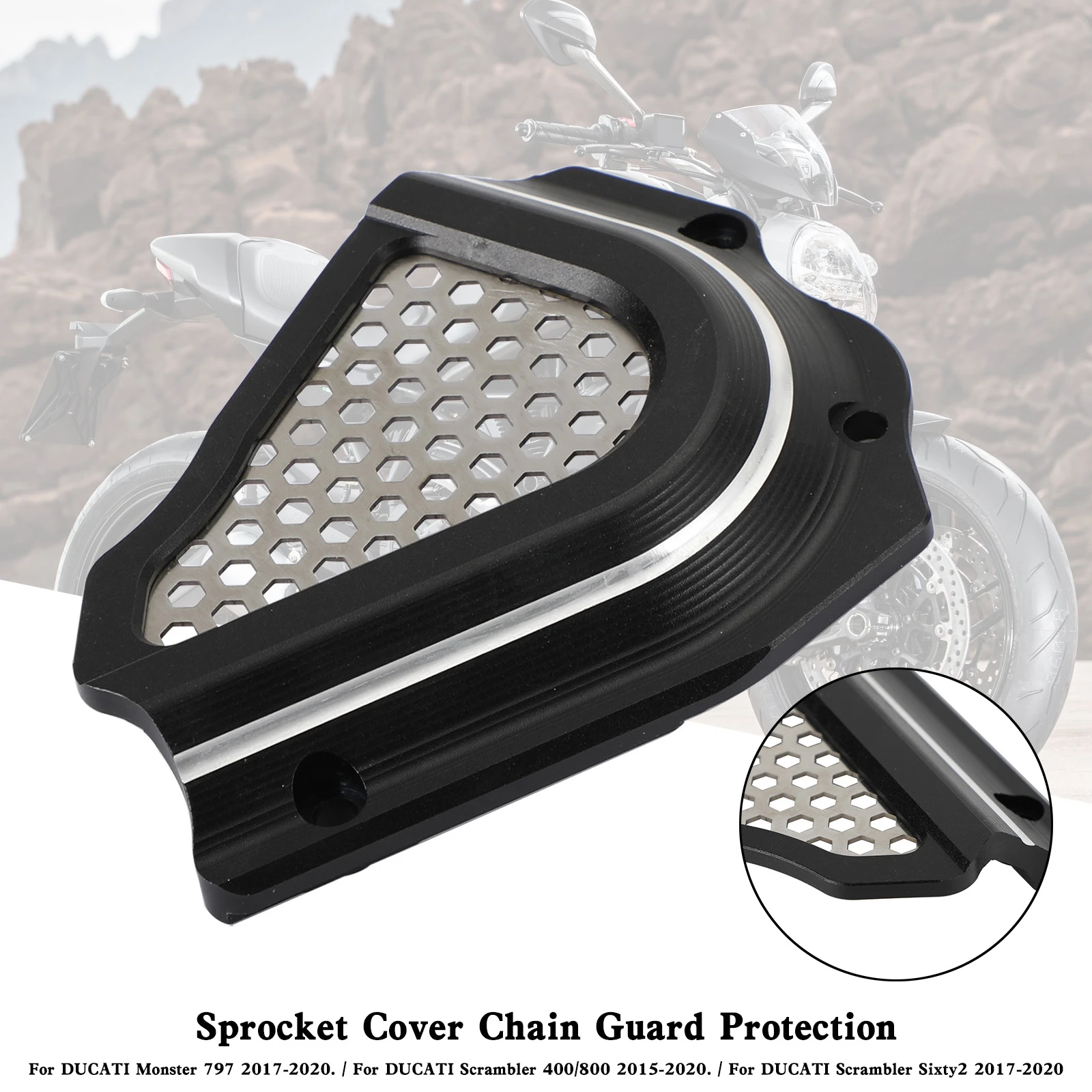 Artudatech Front Sprocket Cover Chain Guard For Ducati Scrambler 400/800 Monster 797 Motor Parts
