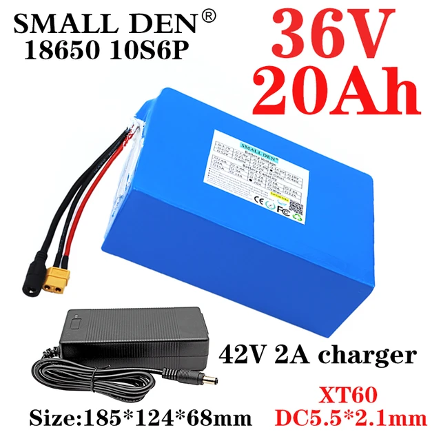 36V 20Ah Lithium Battery,20000mAh Electric Bike Battery,18650 10S3P Lithium  Battery Pack,With Built-in BMS And 42V 2A Charger,for 350W 500W 750W Motor