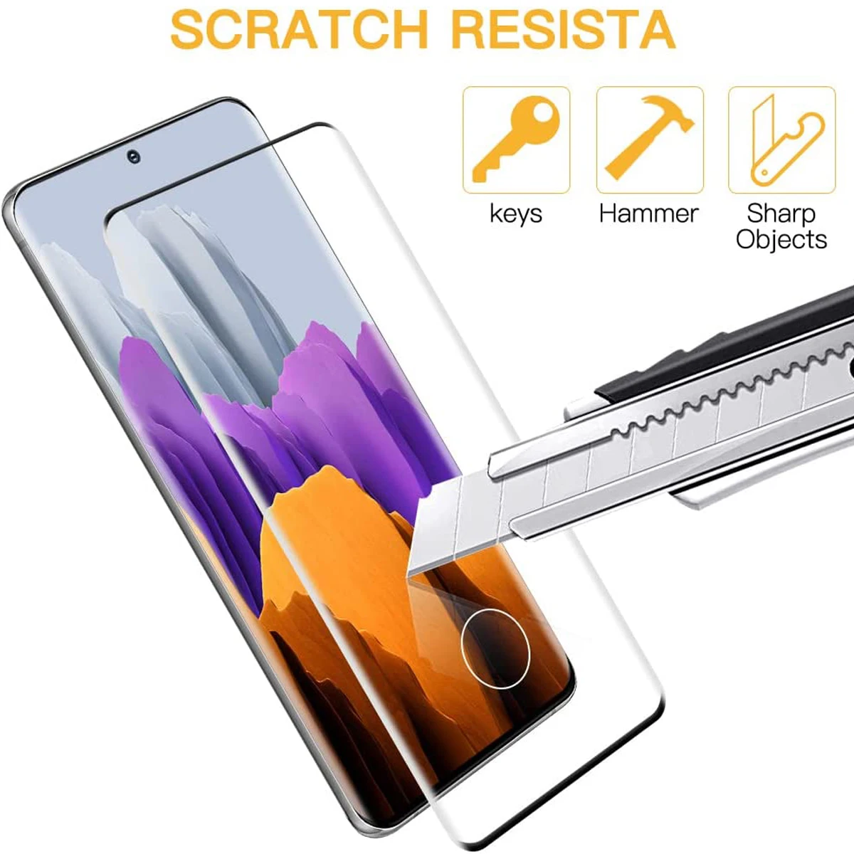 1/4Pcs 3D Curved Ultrasonic Fingerprint Tempered Glass For Samsung Galaxy S20 Ultra 5G Screen Protector Glass Film
