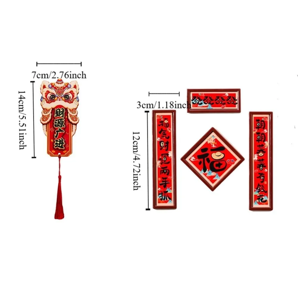 Red God of Wealth Fridge Magnet Lion Dance Chinese Style Spring Festival Magnet Traditional Year of The Horse New Year Mascot