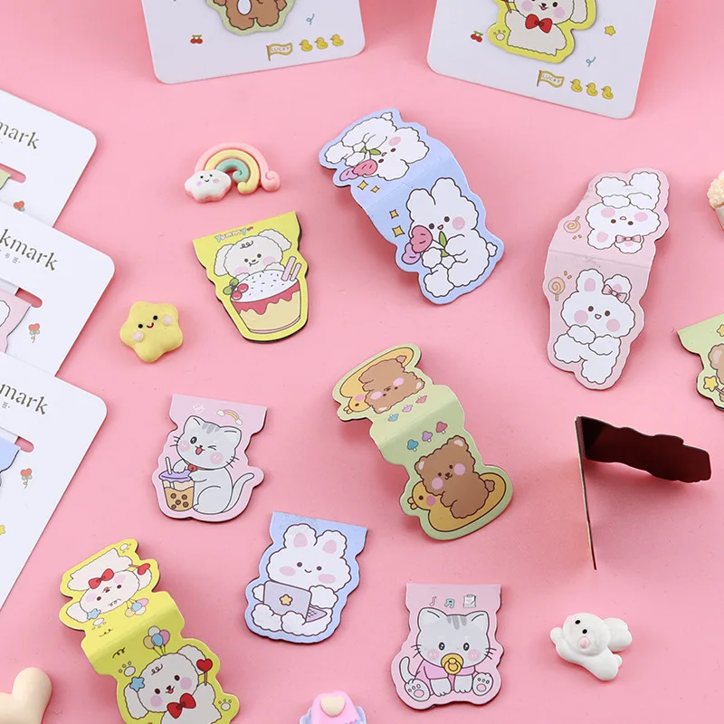 Magnetic Bookmark Cartoon Bear Rabbit Cat for Reading Gift