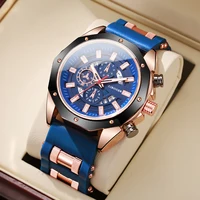 1PC Men's Fashion Watch Casual Silicone Strap Quartz Watch Sports Style Calendar Watch 1