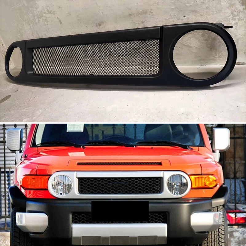 

Fit Toyota FJ Cruiser 2010 2011 2012 2013 2014 2015 2016 17 Year Racing Grille Redesign Front Bumper Grill Body Kit Accessories