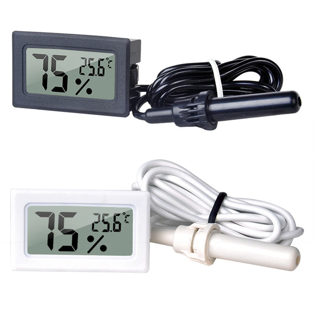 FY-12 Mini LCD Digital Thermometer Hygrometer Gauge Tester Probe Incubator Aquarium Temperature Humidity Meter Sensor Detector soil moisture sensor meter detector metal probe gardening plant flower water analyzer test instrument hygrometer tool