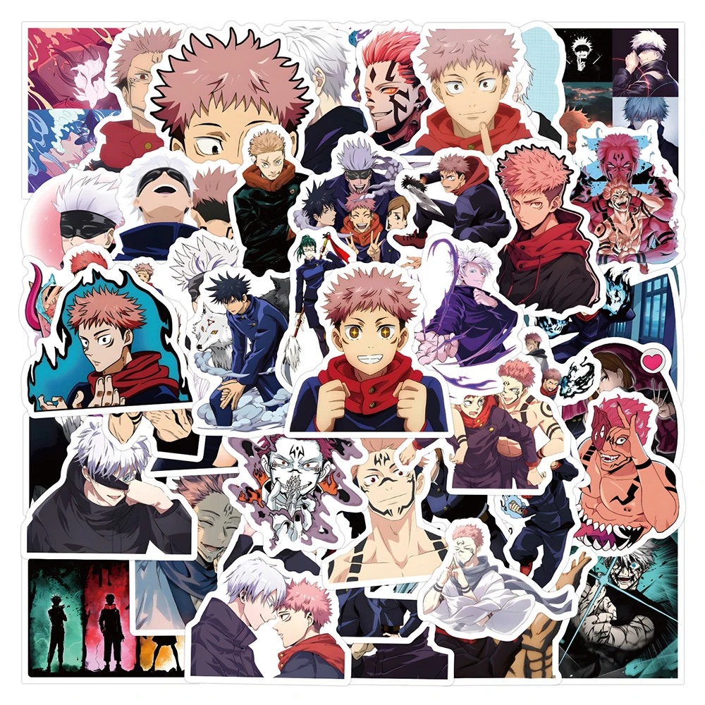 

10/30/55pcs Anime Jujutsu Kaisen Stickers Graffiti Decals Laptop Skateboard Phone Car Cool classics Cartoon Sticker for Kids Toy