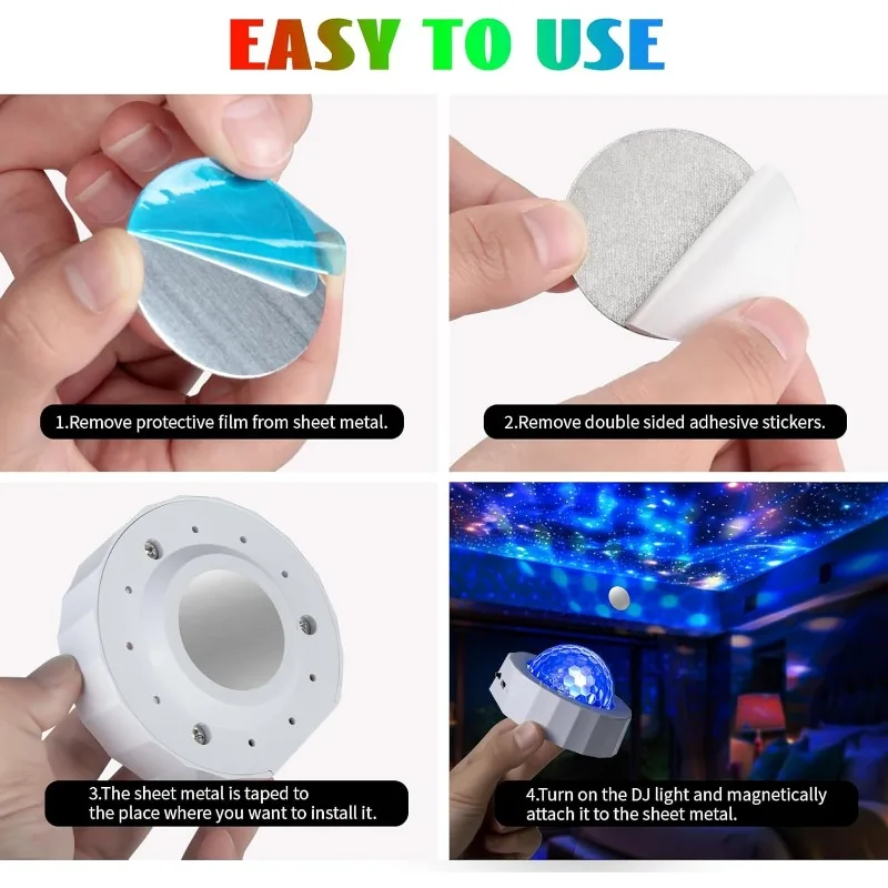 Car Disco Ball Rechargeable Battery Mini Sound Activated Multicolor Lights
