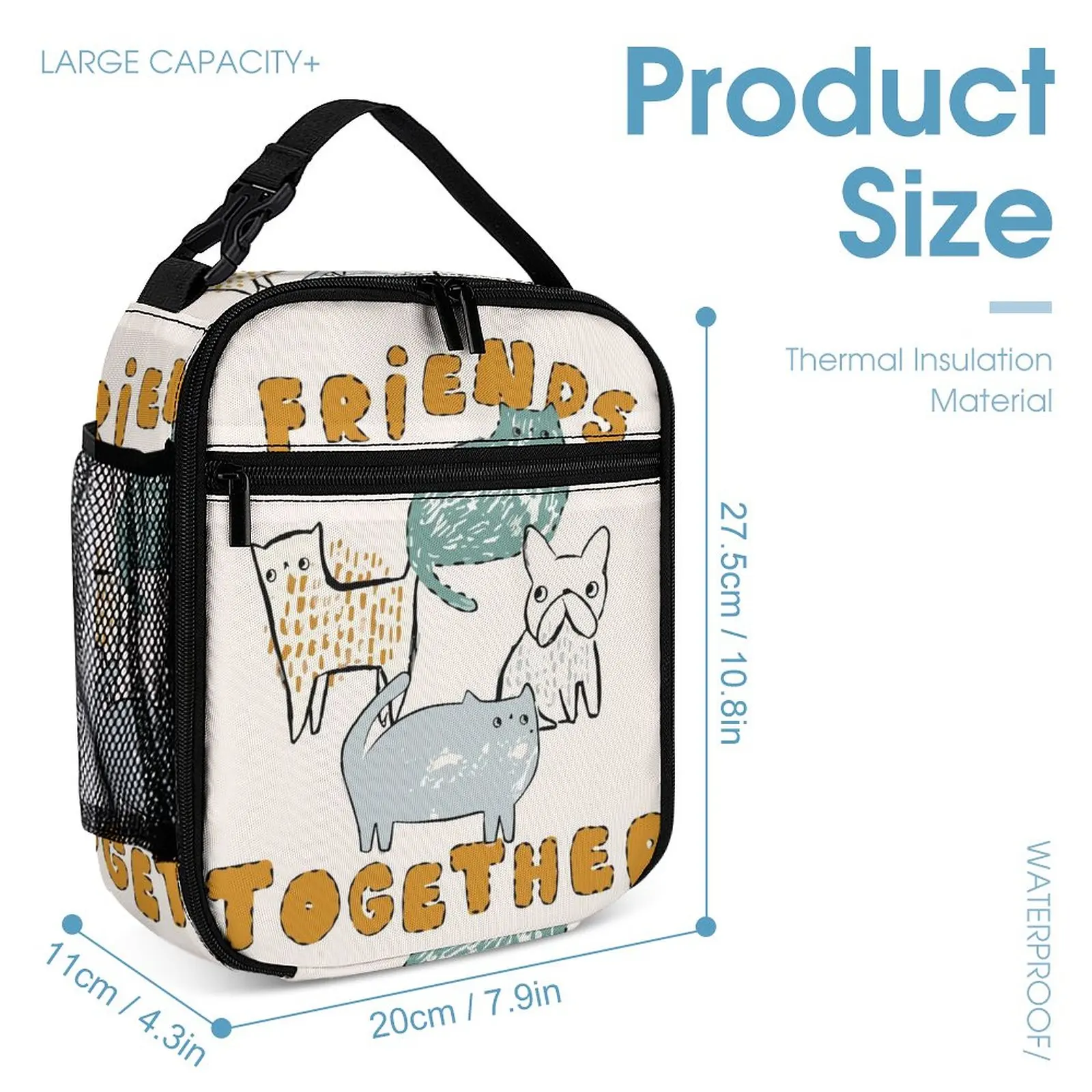 3D Printing Student Schoolbag Lunch Bag Pencil Case Pocket with Zipper Children's Backpack in Kindergarten