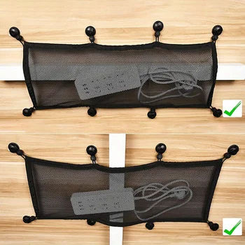 Vassoio per la gestione dei cavi con design a rete e maniglie ergonomiche - Organizzatore sotto la scrivania per l'home office, organizer per cavi da scrivania