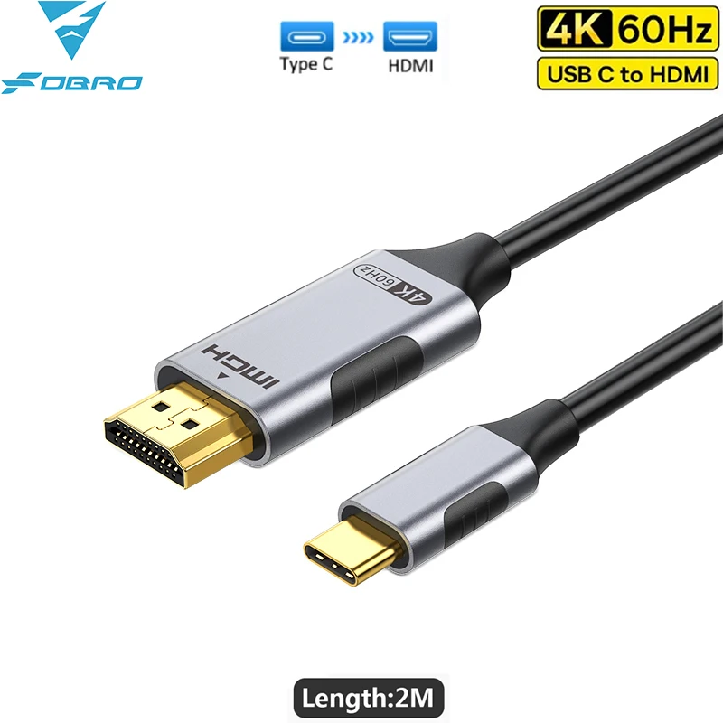 Type C to HDMI Adapter Cable 4K 60Hz USB C to HDMI Cable for MacBook Air iPad Huawei Samsung Phone USB C to HDMI Displays Cables