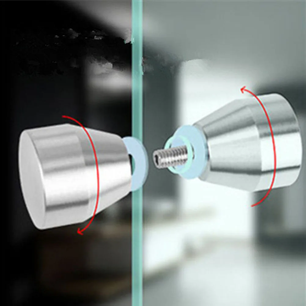 Aluminum Alloy Back-to-Back Glass Door Knob Puller Push Single Glass Door Knob Bathroom Shower Cabinet Handle Home Hardware door handles shower handles shower handle cabinet handles