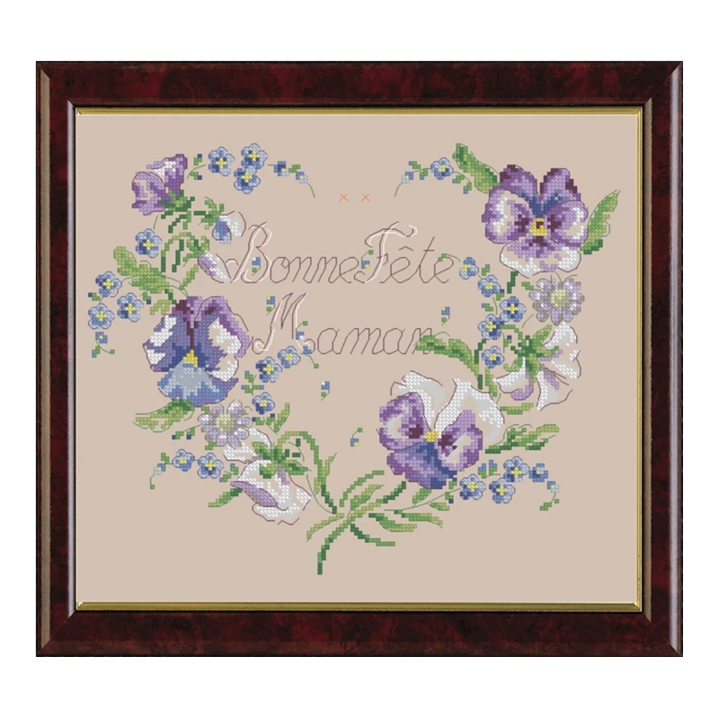 

Cross Stitch Kit Magazine Style Floral Heart 18CT 14CT 11CT Precision print DIY Manual Embroidery Material Bag