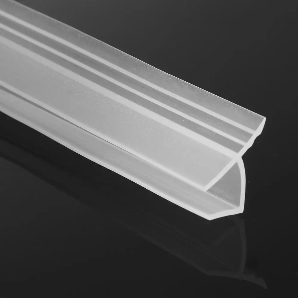 Door Seal Strip 1M 6-12mm F U h Shape Glass Door Sealing Strips Silicone Rubber Window Glass Seal Strip Bath Screen Door Weatherstrip