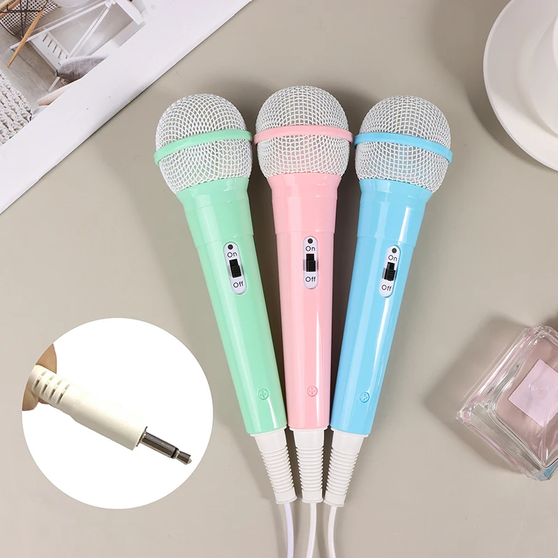 휴대용 휴대용 휴대용 마이크, 경량 노래 기계, 가정용 어린이 뮤지컬 장난감, 간편한 사용, 배터리 없음, 3.5mm 잭 유선 마이크
