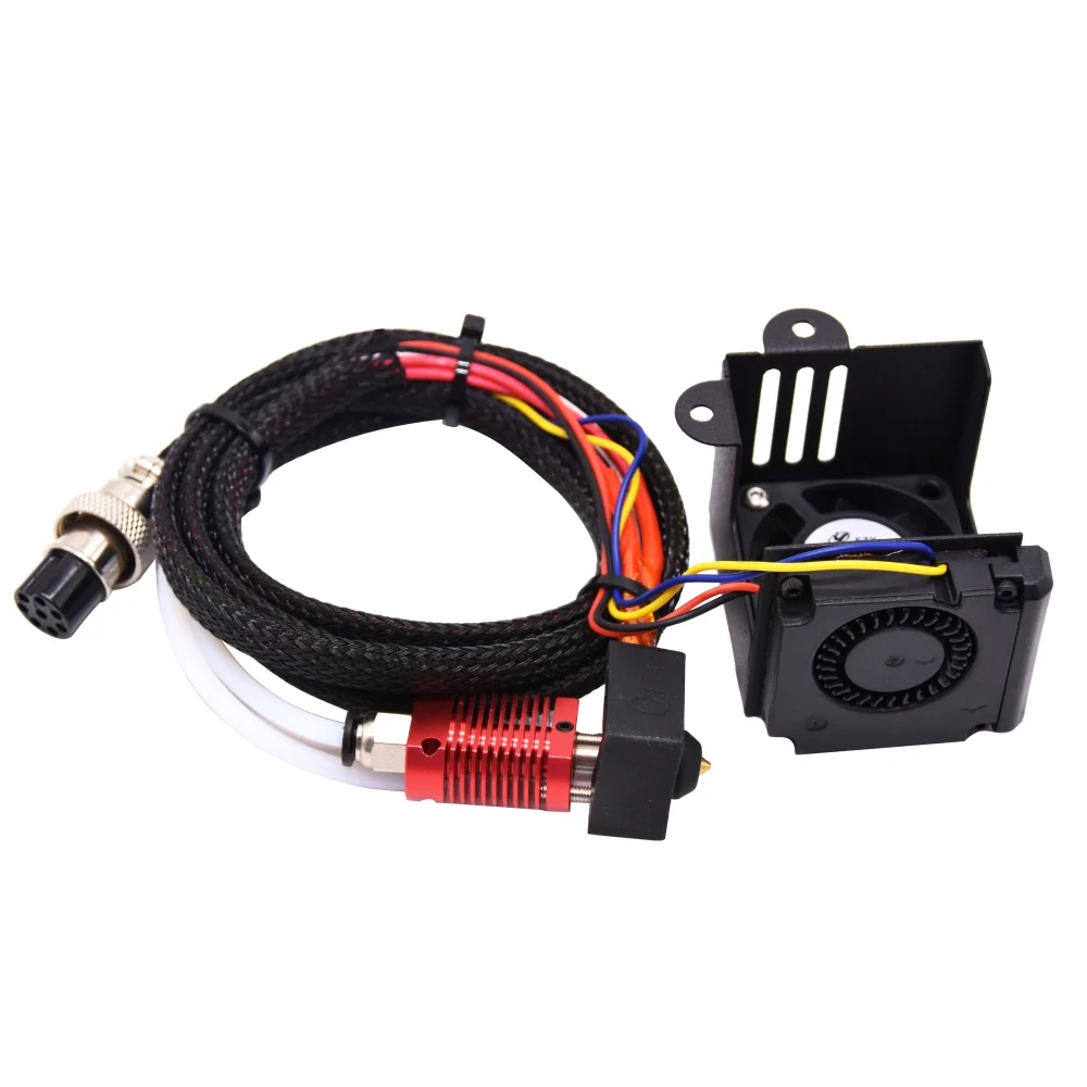 Creality CR-10 Ender 3 Full Assembled Extruder Kit With 12V/24V Double Fans Cover Air Connections 0.4mm Nozzle Heating Block