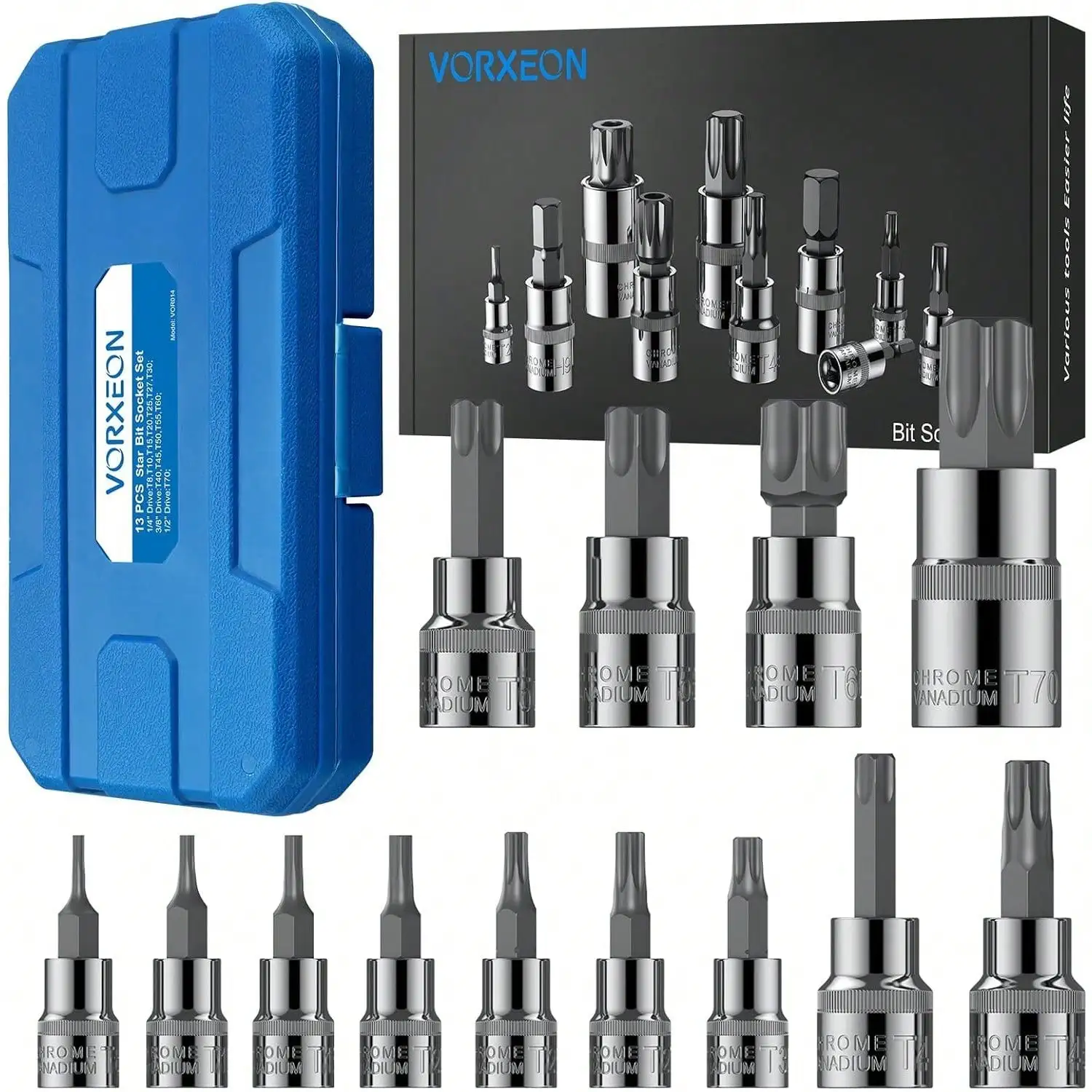 Torx Bit Set AMTOVL Impact XZN Bit Socket Set S2 Alloy Steel