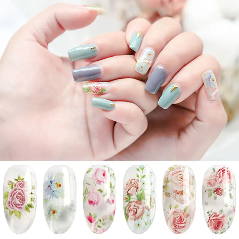 HNUIX Nail Foils Marble Series Nail Transfer Foils Decorations DIY Idea ...