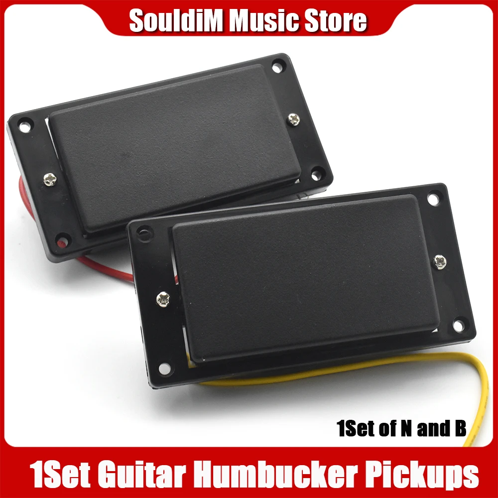 

A Set 2 Pcs No Holes Closed Cover Humbucker Pickups for Electric Guitar Replacement, With Pickup Ring