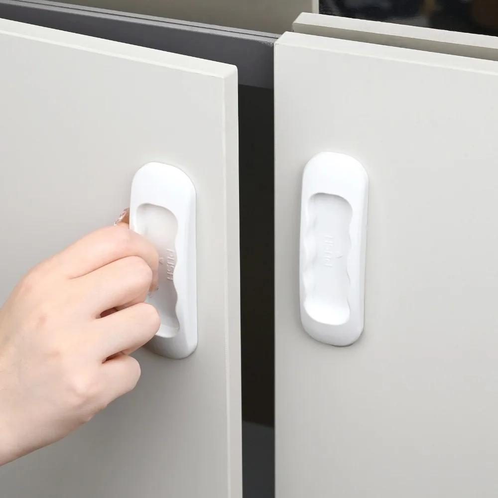 Description Picture 5 of item2pcs Fashion PP Door Handle Hardware Punch-free Door Knob Multifunctional Self-Adhesive Door Handlebar Cabinet