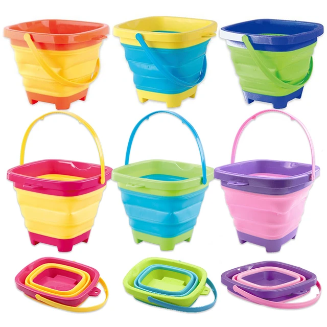 1 Pc Portable Children Beach Bucket Sand Toy Foldable Collapsible