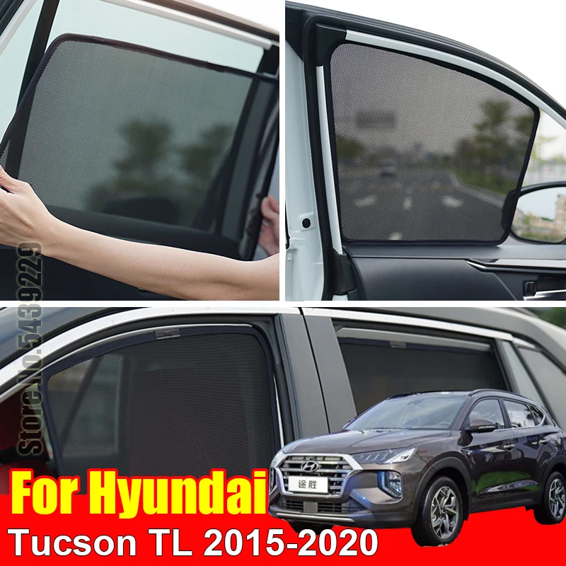 

For Hyundai Tucson TL 2015-2020 Sant Fe Magnetic Car Sun Visor Accessori Window Cover SunShade Curtain Mesh Shade Blind Custom