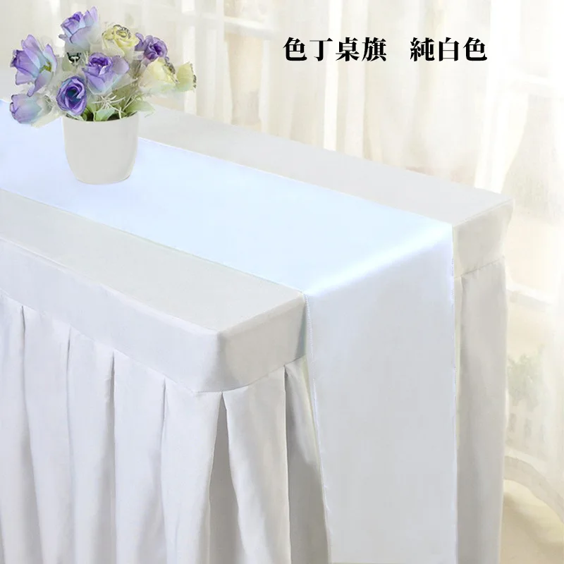 Elegant Burgundy Satin Table Runner for Wedding and Dining Decor, 30x275cm