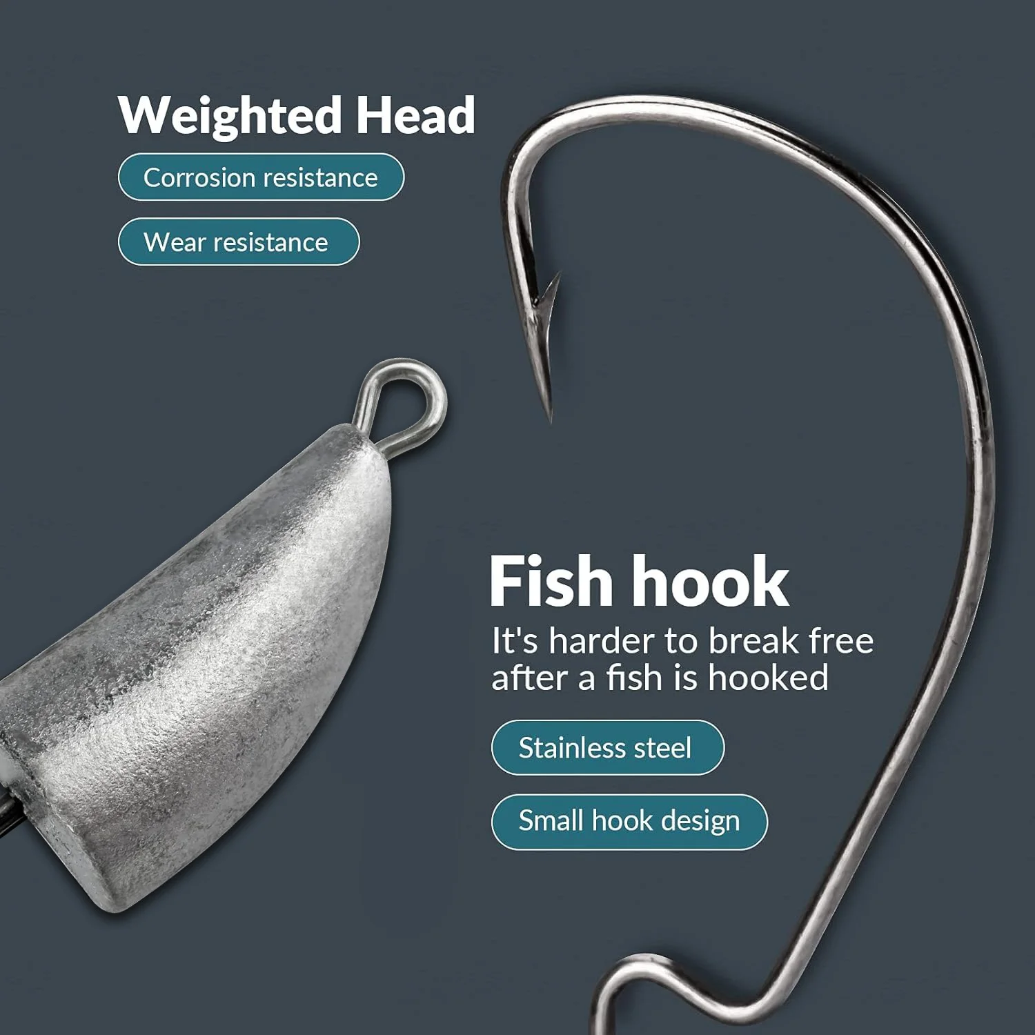 Weighted Metal Jig Worm Hooks 4