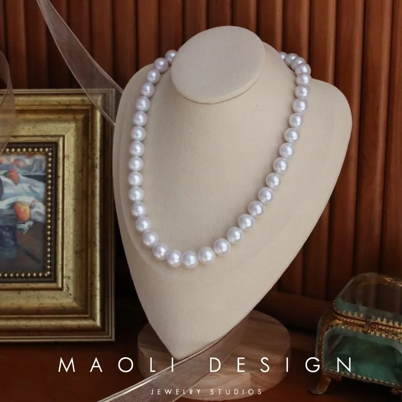 

Fashion Big Edison Natural Freshwater Pearl Necklace for Women Personality White Jewelry Choker Gift