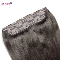 ZZHAIR Extensions de cheveux humains brésiliens 100% Remy, 16 "-26", 1 pièce, 100g-200g, 5 clips, lisses naturels 3