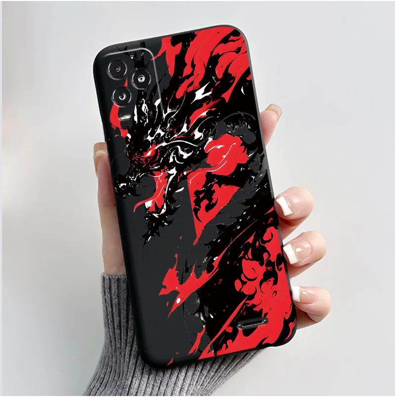 Aesthetic Dreamy Scenery Pattern Black Phone Case - Soft Shockproof Casing