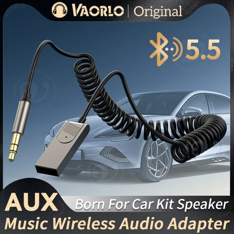 Bluetooth Adapter Bluetooth Audio Receiver Bluetooth Transceiver Adapter Audio Adapter Bluetooth Aux Adaptor New Upgrades Bluetooth 5.5 Audio Receiver USB To 3.5mm AUX Car Wireless Music Adapter With MIC For Car Kit Speaker BT Transmit