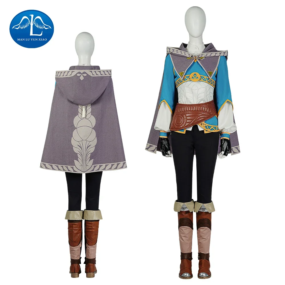

Princess Zelda Cosplay Costume Legend Tears Of The Kingdom Outfits with Cloak Woman Halloween Clothing Set
