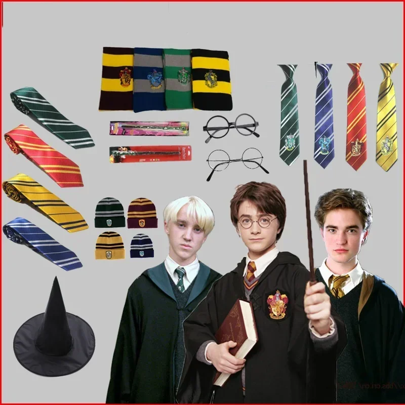 Harri Series Cosplay Hogwarts Robes Hermione Gryffindor Mantello Gonna Maglione Cravatta Slytherin Malfoy Party Uniforme Scolastica Accessorie