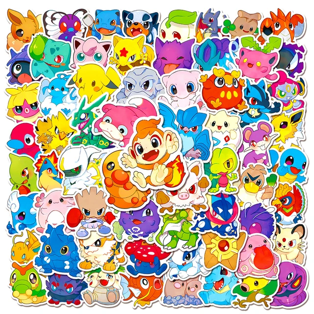 10/30/50/100pcs Cute Pokemon Cartoon Stickers DIY Car Guitar Laptop Phone  Squirtle Pikachu Anime Decal Kawaii Kids Sticker Toys - AliExpress