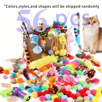 56pcs/28pcs/14pcs Cat Toys Mixed Pack. A Combination of Various Plastic Toys and Plush Toys Suitable for Multiple Cats To Play 2