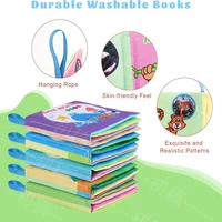 Ensemble de livres en tissu lavable pour bébé, jouets sensoriels froissés sans BPA avec anneaux de dentition et Pages multi-texturées pour nourrissons de 0 à 12 mois 3