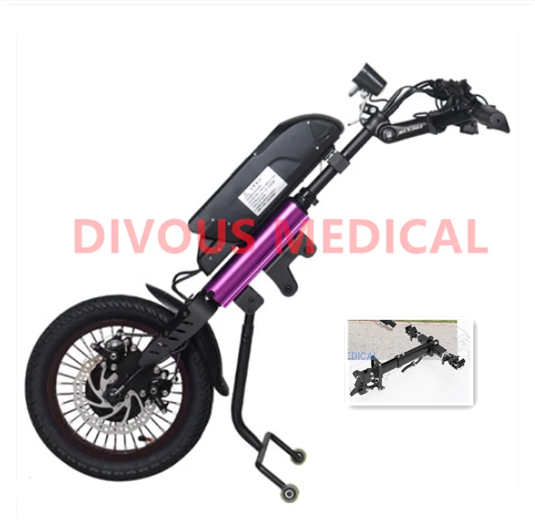 Power wheelchair trolley for disabled persons Attachable trolley