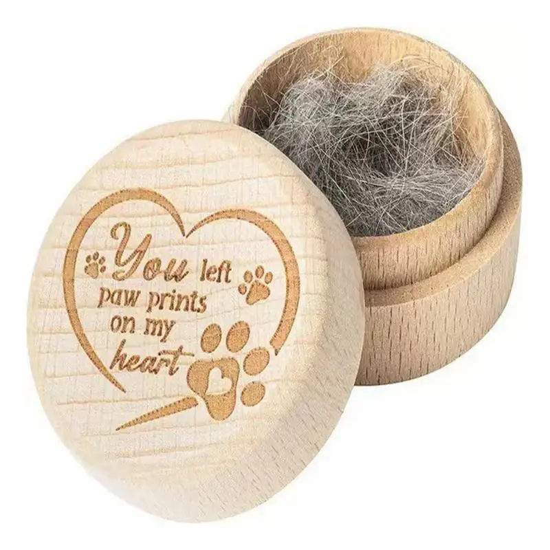 Wooden Dog Hair Keepsake Memorial Box